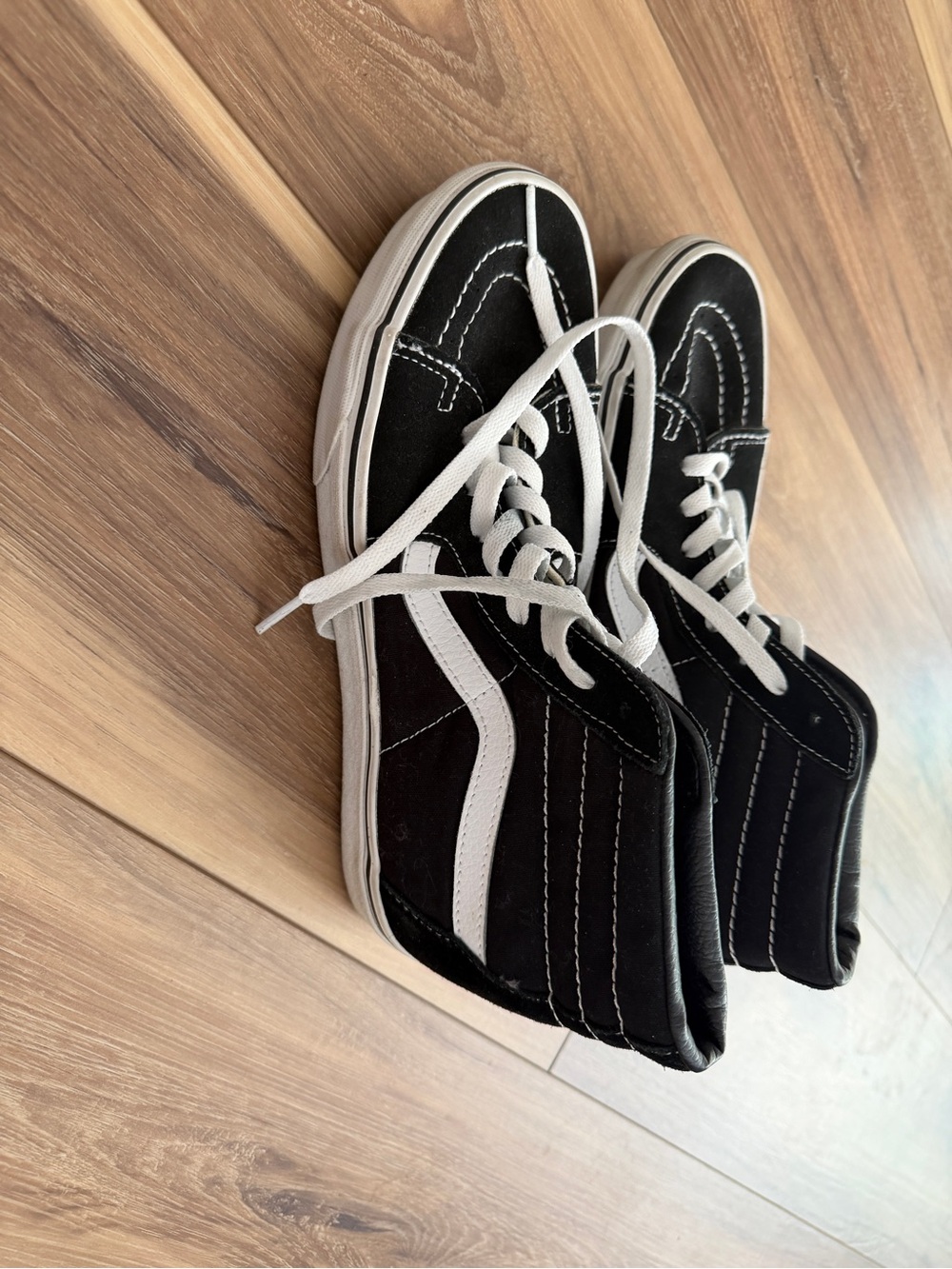 Vans Black and White High-Top Canvas Skate Sneakers - women - Picture 3 of 7